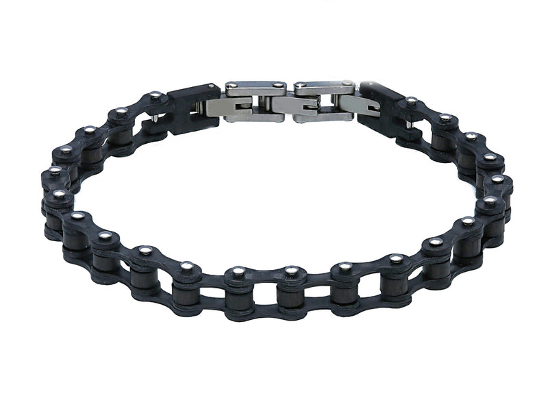  Maiocchi Steel Black Steel Chain Bracelet