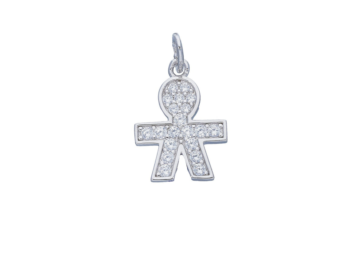  Maiocchi Silver Baby Pendant in Silver and Zircons