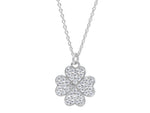  Maiocchi Silver Silver Four-Leaf Clover Necklace and Zircons