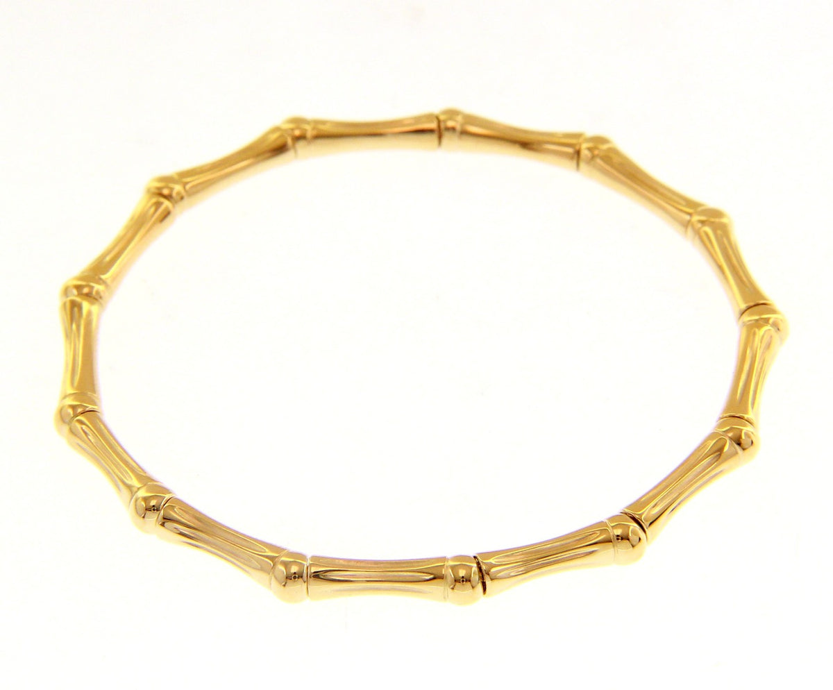 Bracciale Bamboo Elastico in Oro Giallo 18kt