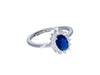  Maiocchi Silver Ring Silver and Blue Oval Zircon