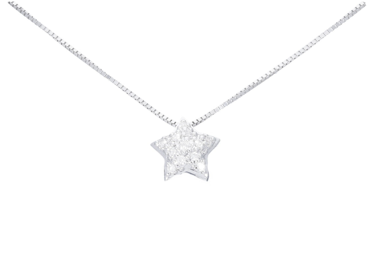 Star necklace with 0.04 ct diamonds