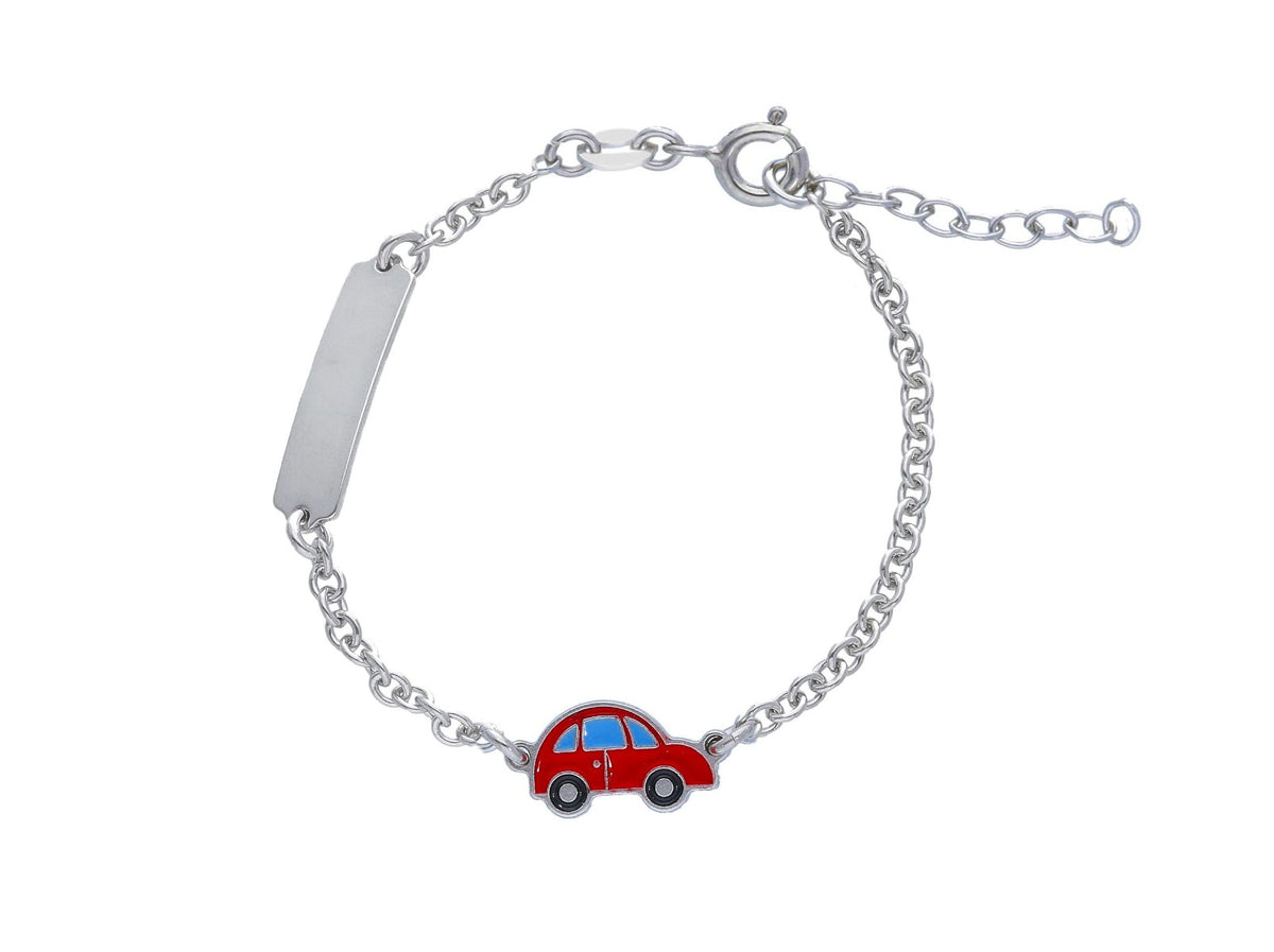 Maiocchi Silver Baby Car Bracelet Silver and enamel