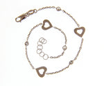  3 Hearts Bracelet in 18kt White Gold and Zircons