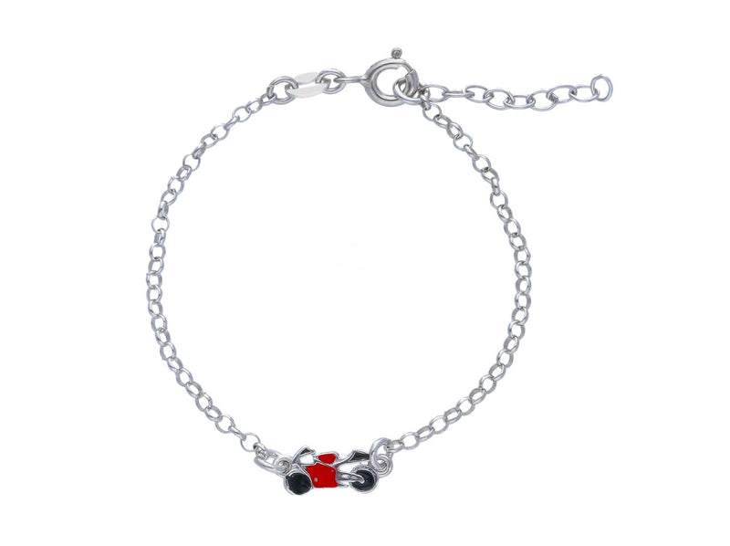  Maiocchi Silver Child Motorcycle Bracelet Silver and enamel
