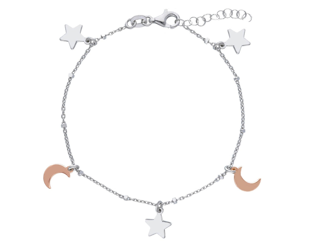 Maiocchi Silver Bracciale Charm Stella e Luna Argento