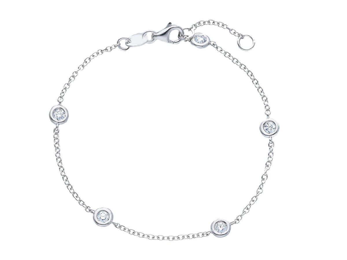 Maiocchi Milano White Gold Bracelet with 5 Diamonds 0.35 ct