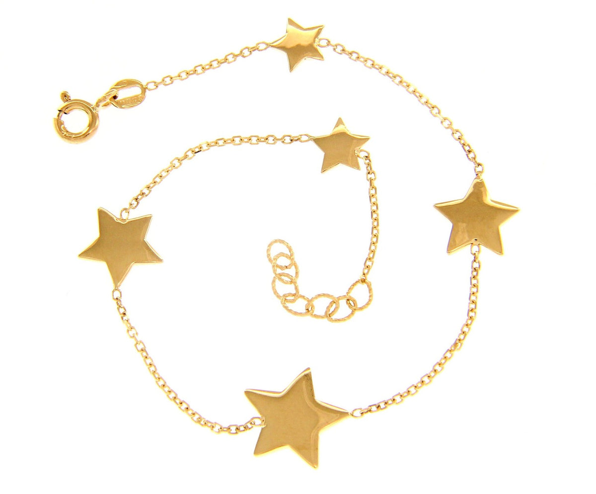 Bracciale 5 Stelle a Scalare Oro Giallo 18kt