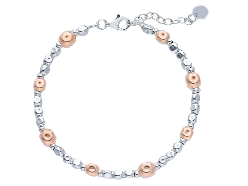  Maiocchi Silver Small and Large Boule Bracelet in Silver and Rosé