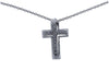  Maiocchi Milano Choker with Burnished Gold Cross and 0.07 ct Black Diamonds