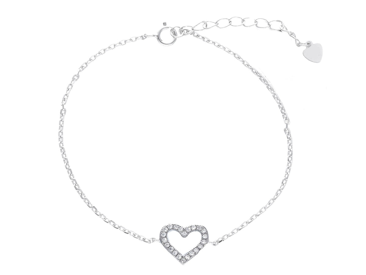 Maiocchi Silver Bracciale Sagoma Cuore Argento e Zirconi