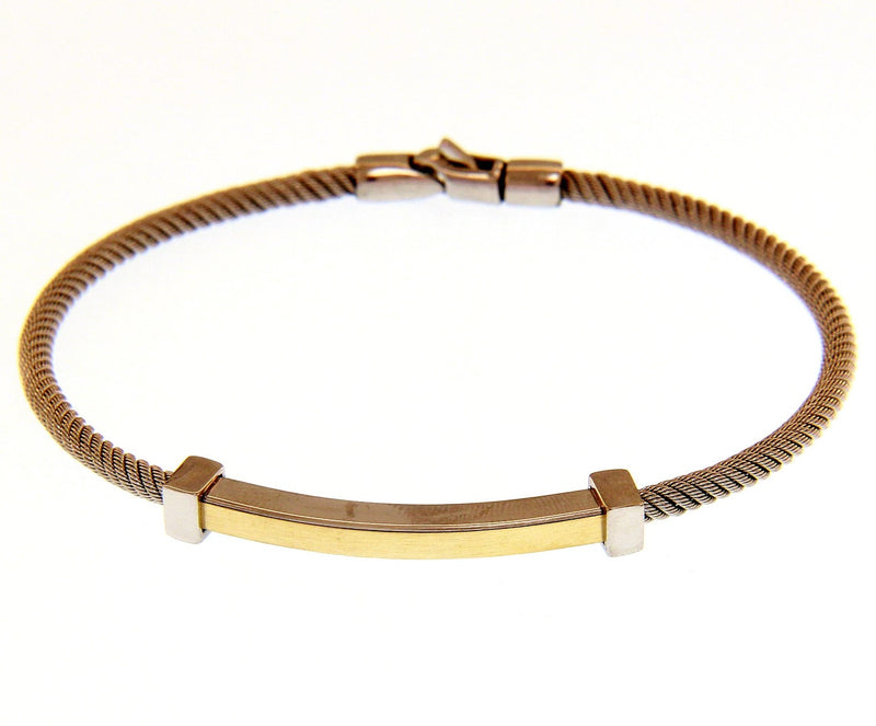  Steel and 18kt yellow gold bracelet