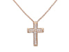  Maiocchi Milano Necklace with Cross in Rose Gold and Diamonds 0.05 ct