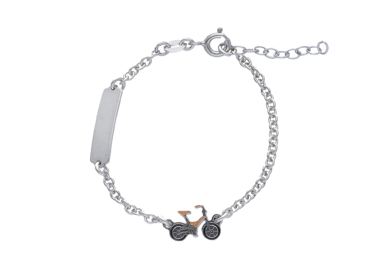 Maiocchi Silver Child Bicycle Bracelet Silver and enamel