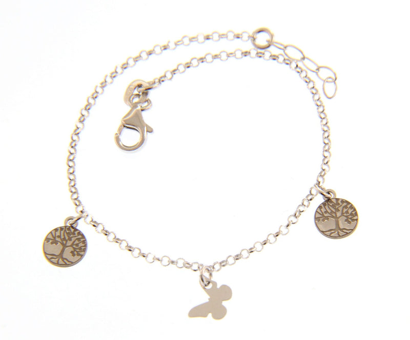  Maiocchi Silver Butterfly and Tree of Life Bracelet Silver