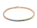  Maiocchi Milano Tennis Bracelet in 18kt Rose Gold and Rainbow Sapphires ct 5.95