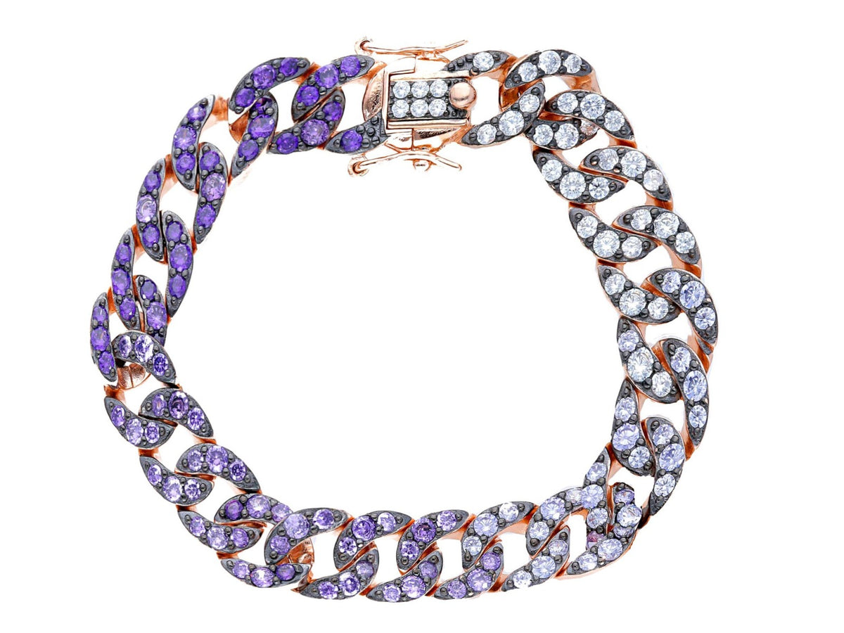 Maiocchi Silver Bracciale Groumette Argento e Zirconi Multicolor