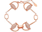 Maiocchi Silver Bracciale Staffa Argento Rosato e Zirconi