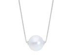  White Gold and Fresh Water Pearl Necklace 7.5 x 8 mm