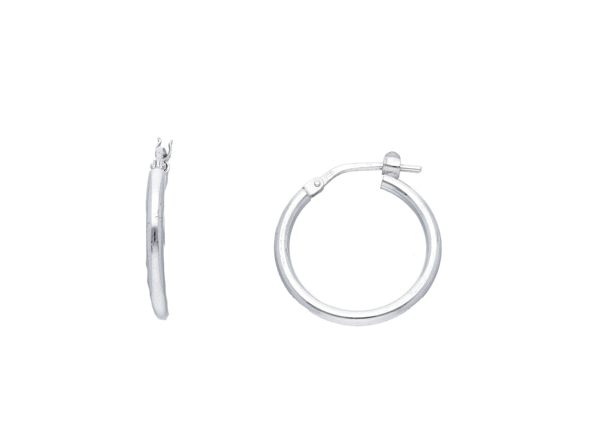  Maiocchi Silver Hoop Earrings 15 mm Silver