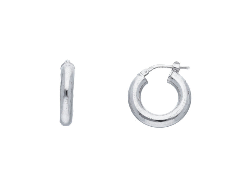  Maiocchi Silver Hoop Earrings 1 cm Silver