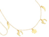  18kt Yellow Gold Four-Leaf Clover, Croissant and Horseshoe Choker