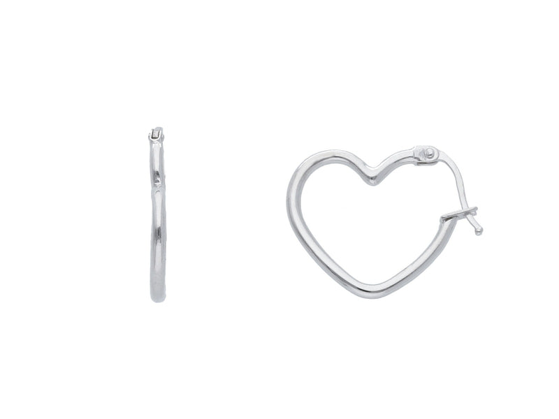 Maiocchi Silver Heart Hoop Earrings in Silver