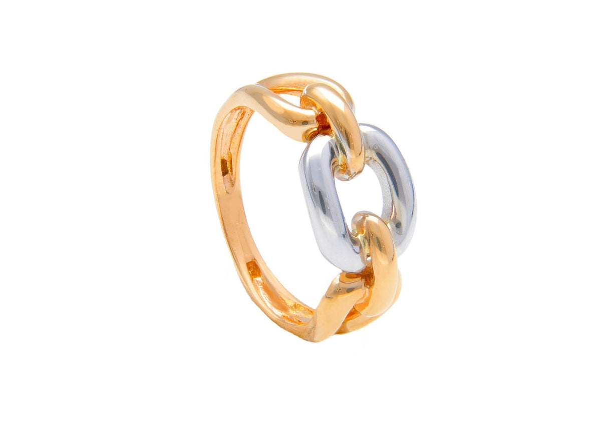 Maiocchi Milano Anello a Maglia Oro Bianco e Rosa 18kt