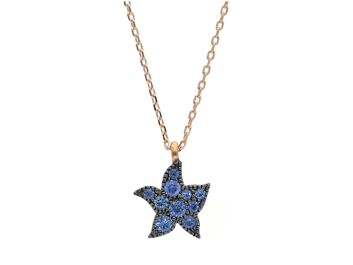 Maiocchi Milano Rose Gold and Blue Sapphire Star Necklace