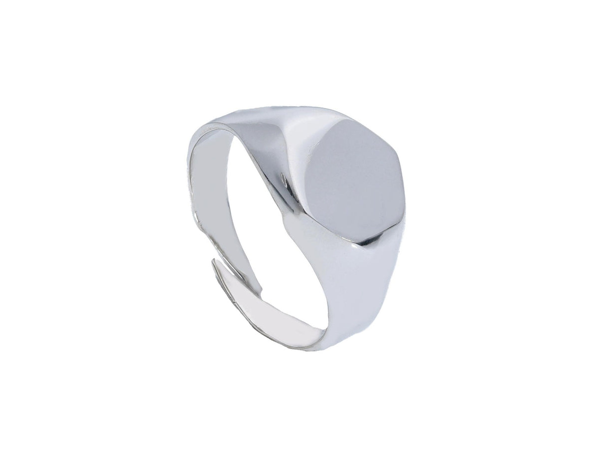 Maiocchi Silver Hexagonal Chevalier Ring Silver