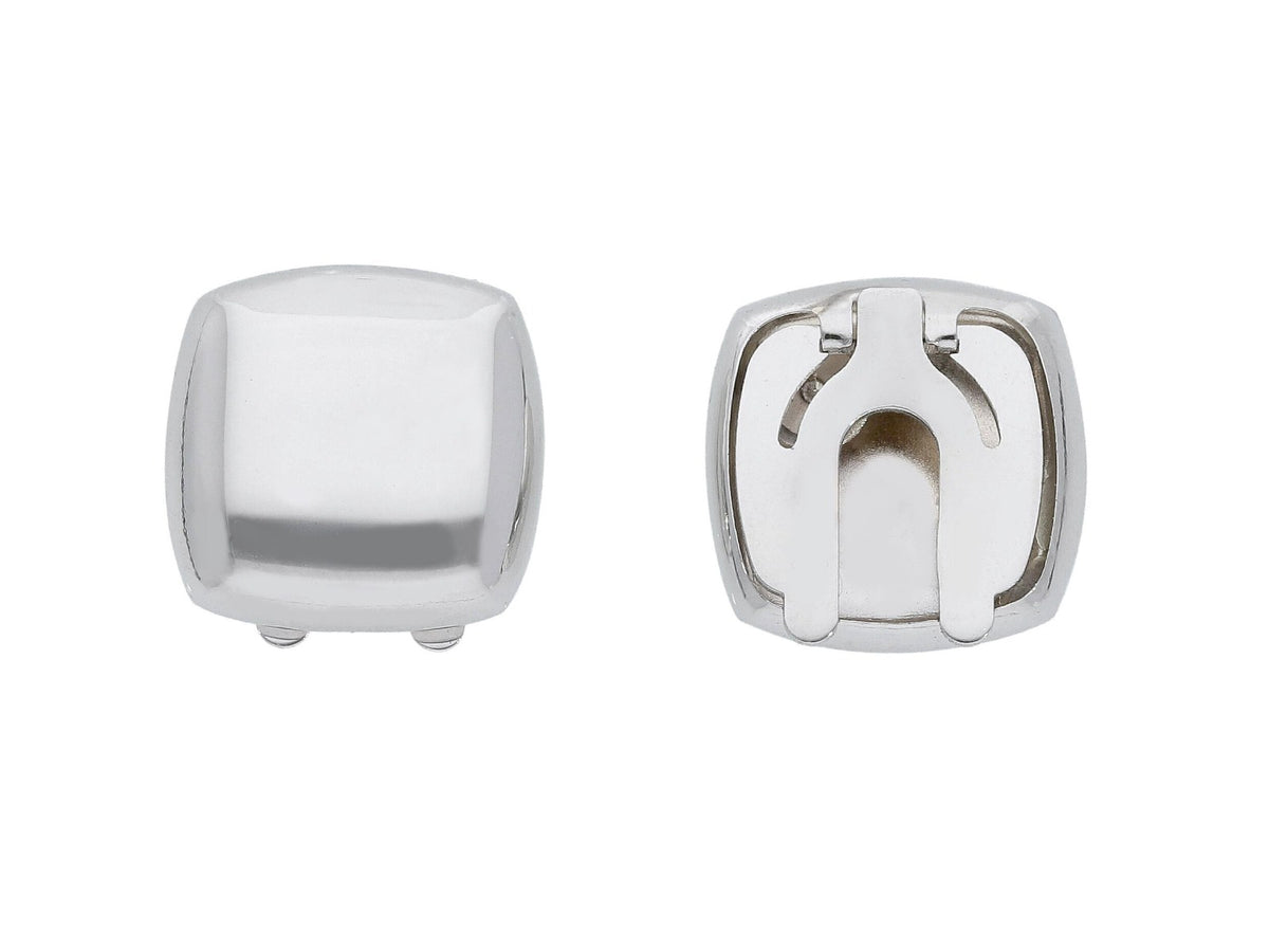 18kt White Gold Square Button Covers