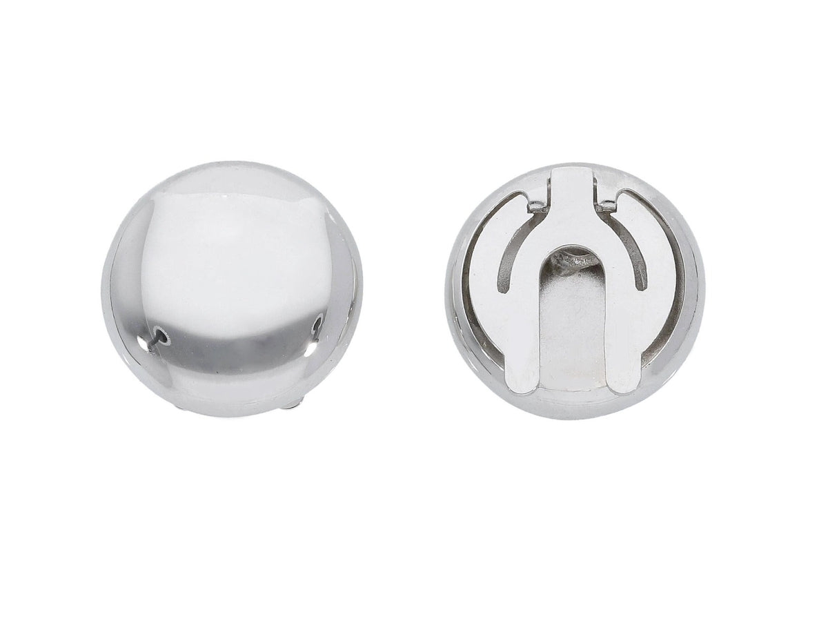 Round button covers in 18kt White Gold