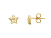  18kt Yellow Gold Star Earrings with 0.02 ct diamonds G
