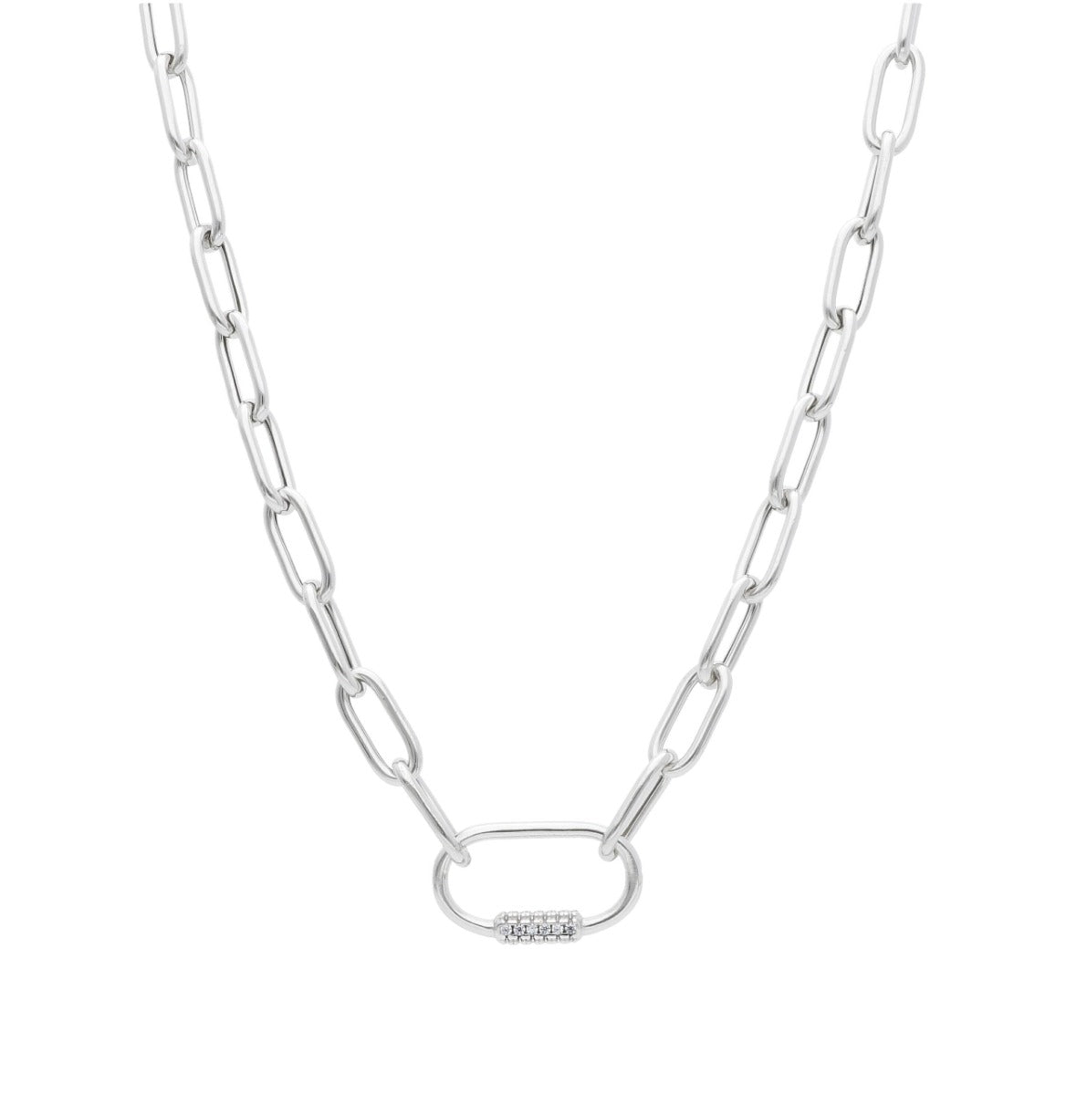 Maiocchi Silver Collana Argento a Maglia con Zirconi