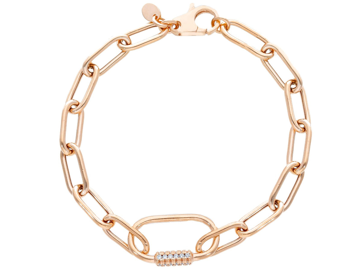 Maiocchi Silver Bracciale Argento Rosato a Maglia con Zirconi