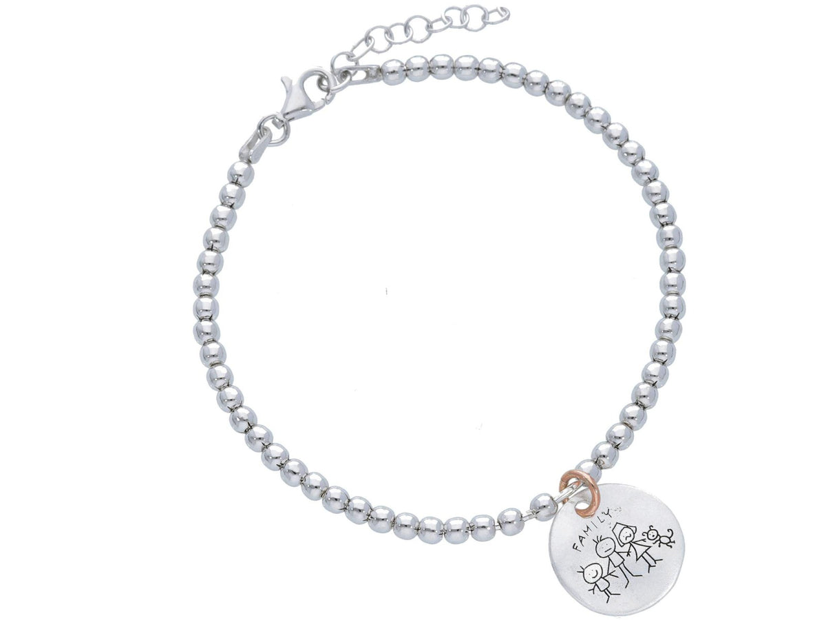 Maiocchi Silver Bracciale Medaglia Famiglia Argento