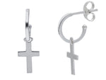  Maiocchi Silver Hoop Earrings with Silver Crosses