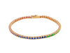  Maiocchi Milano Tennis Bracelet in 18kt Rose Gold and Rainbow Sapphires ct 2.47