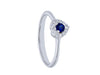  Ring with Diamonds and Heart-Shaped Sapphire 0.16 ct