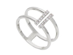  Multistrand Ring in White Gold and Diamonds