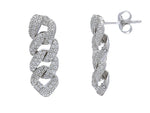  Maiocchi Silver Groumette Earrings in Silver and Zircons