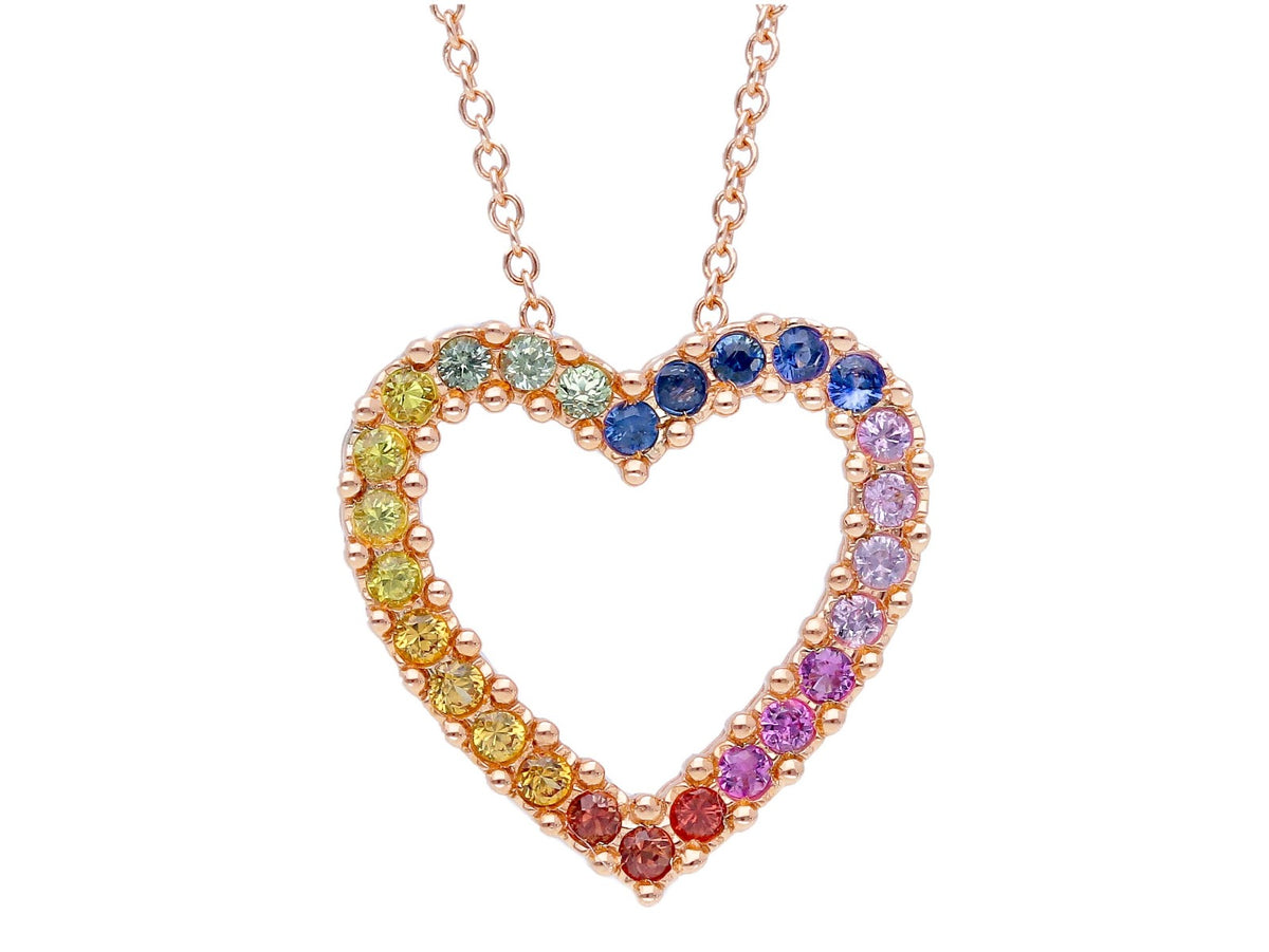  Heart choker with Rainbow Sapphires 0.56 ct