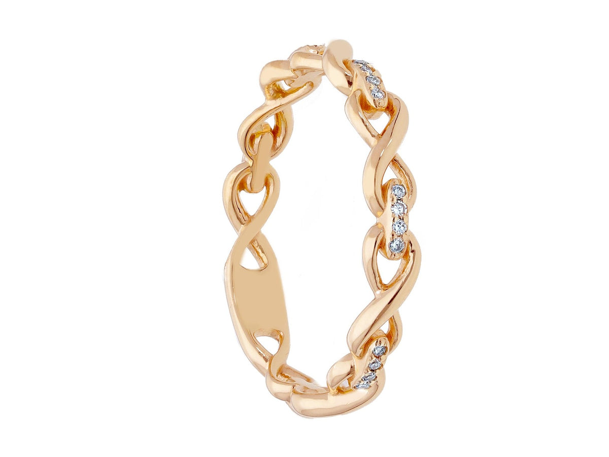  Infiniti Ring in Rose Gold and Diamonds 0.05 ct