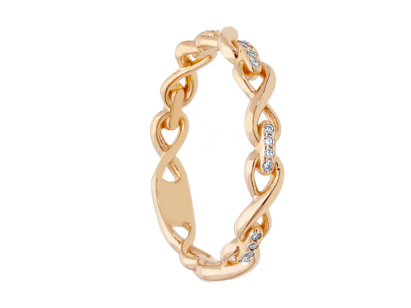  Infiniti Ring in Rose Gold and Diamonds 0.05 ct