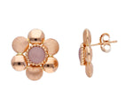  Flower earrings in 18kt rose gold and jade