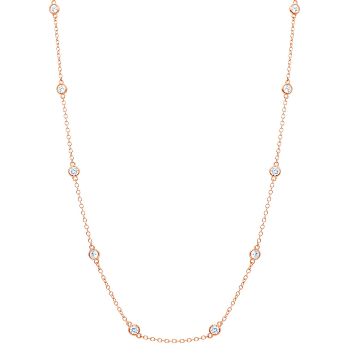 Maiocchi Silver Necklace in Pink Silver and Zircon Elements