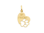 Paw Heart Pendant in 18kt Yellow Gold