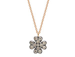  Maiocchi Milano Four-Leaf Clover Necklace in Rose Gold and Brown Diamonds