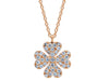  Maiocchi Milano Four-Leaf Clover Necklace in Rose Gold and Diamonds