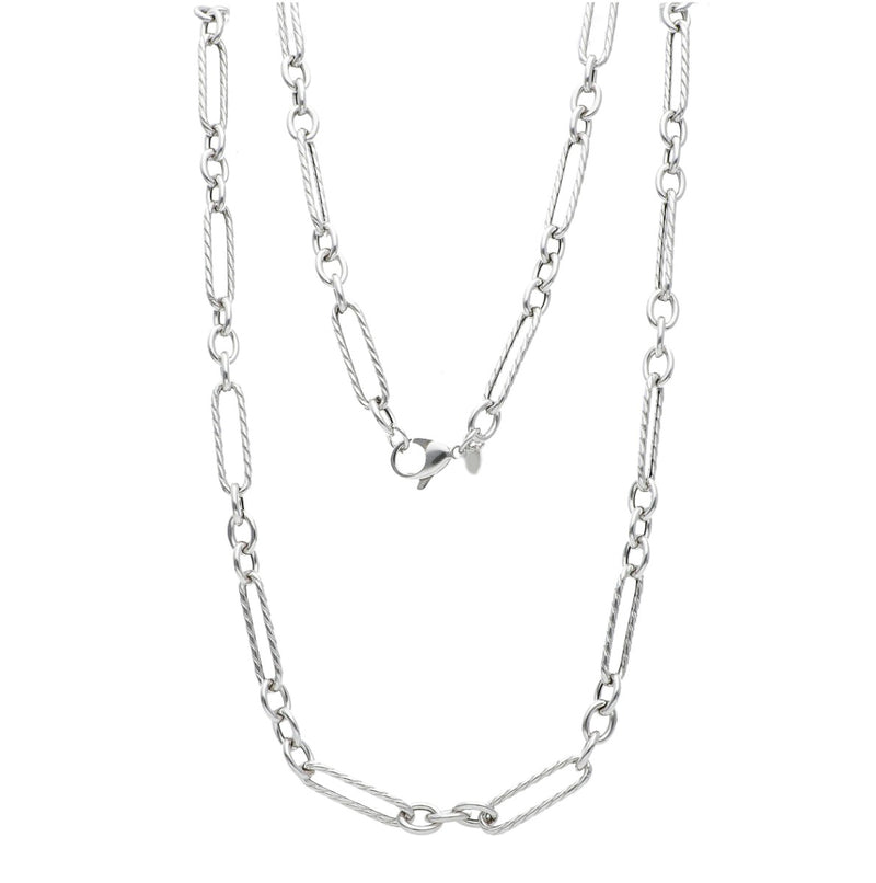  Maiocchi Silver Elongated Link Silver Necklace